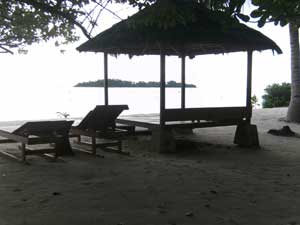 Liegen am Strand
