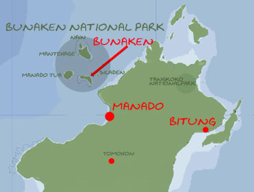 Map of Bunaken Nationalpark